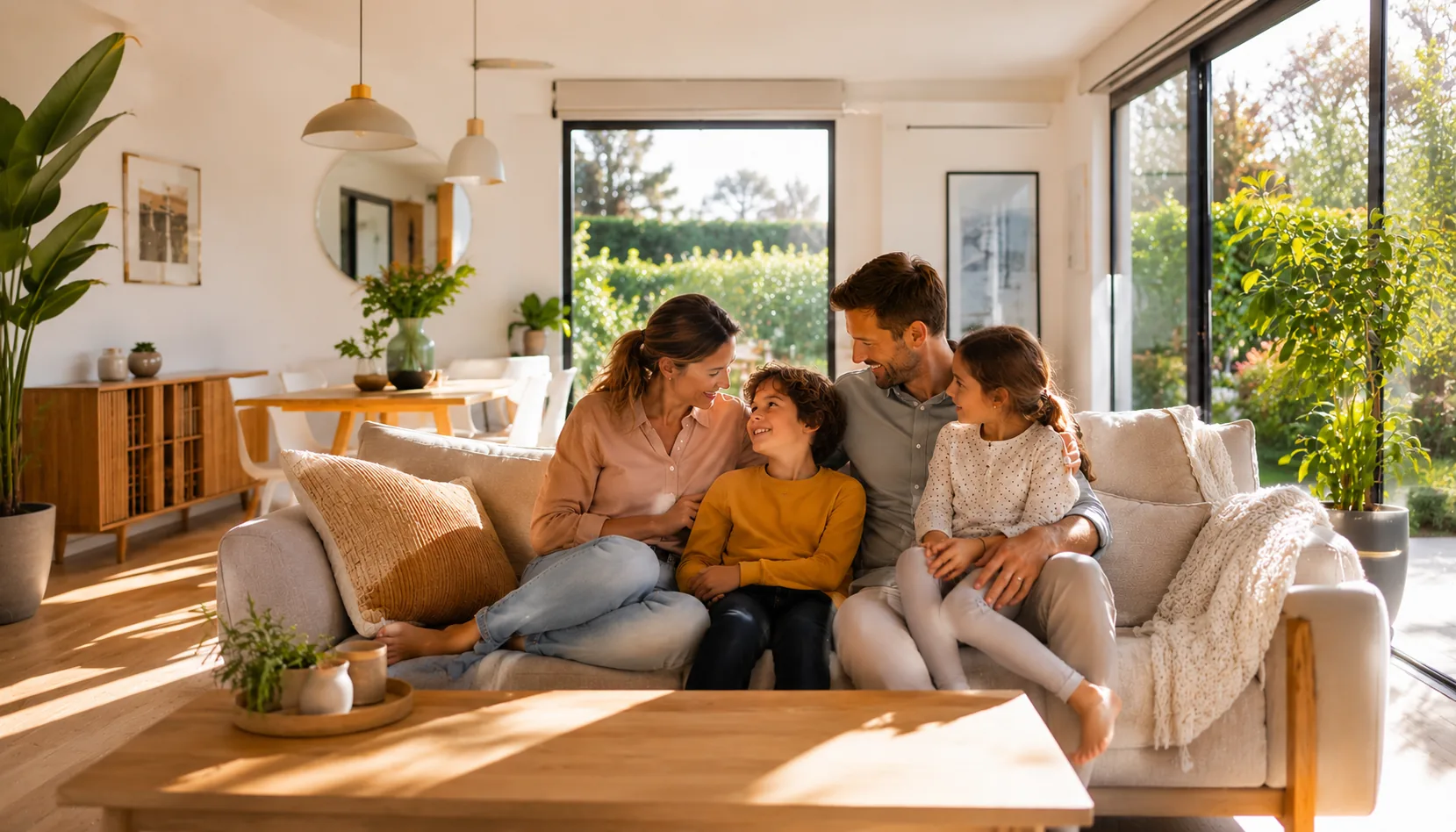 MaPrimeRénov 2026 — famille dans un intérieur rénové
