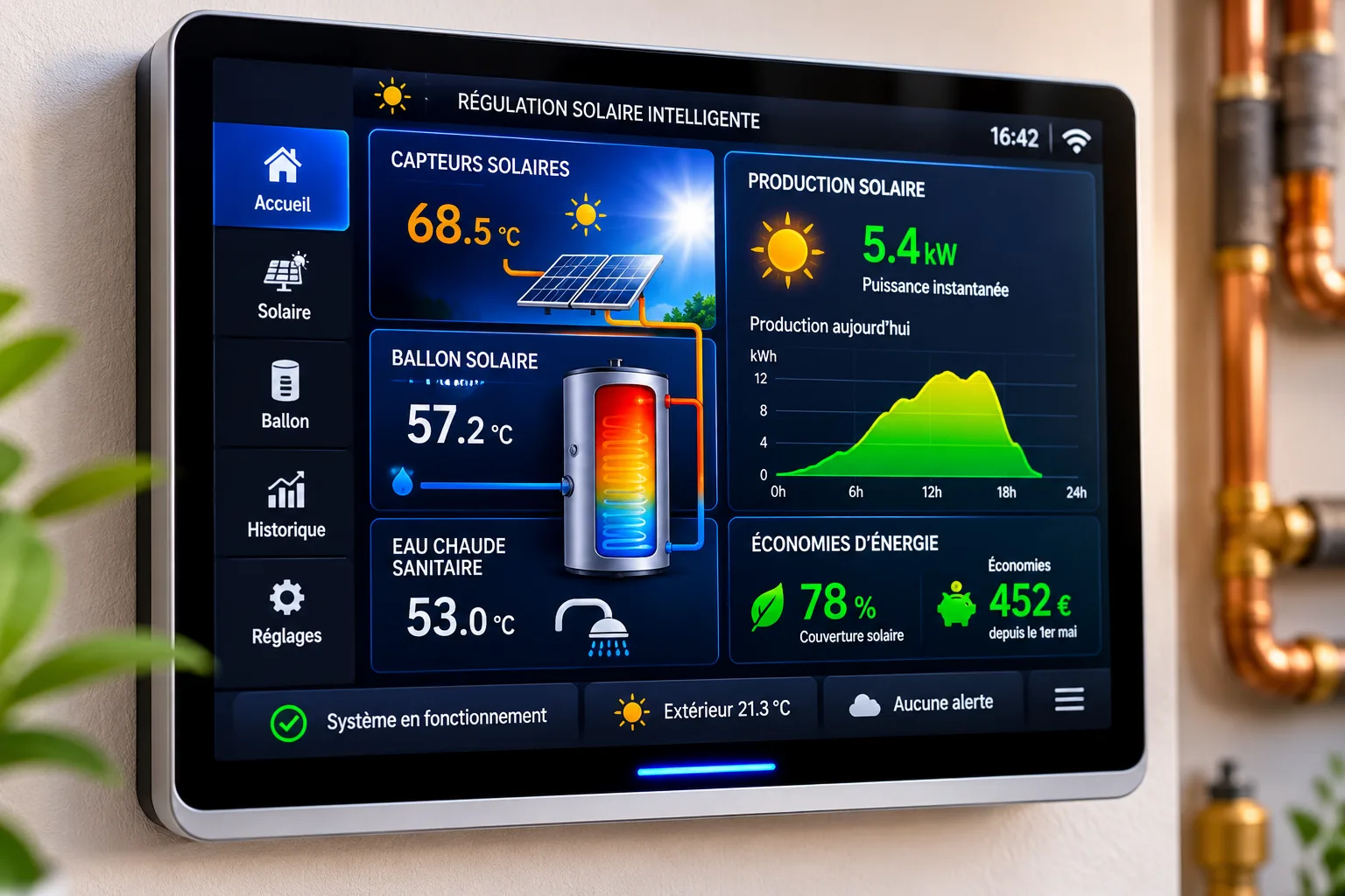 Régulation intelligente système solaire